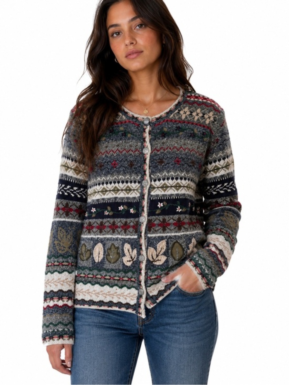 Vintage Northern Reflections Fair Isle Cardigan Women’s Small Cottagecore